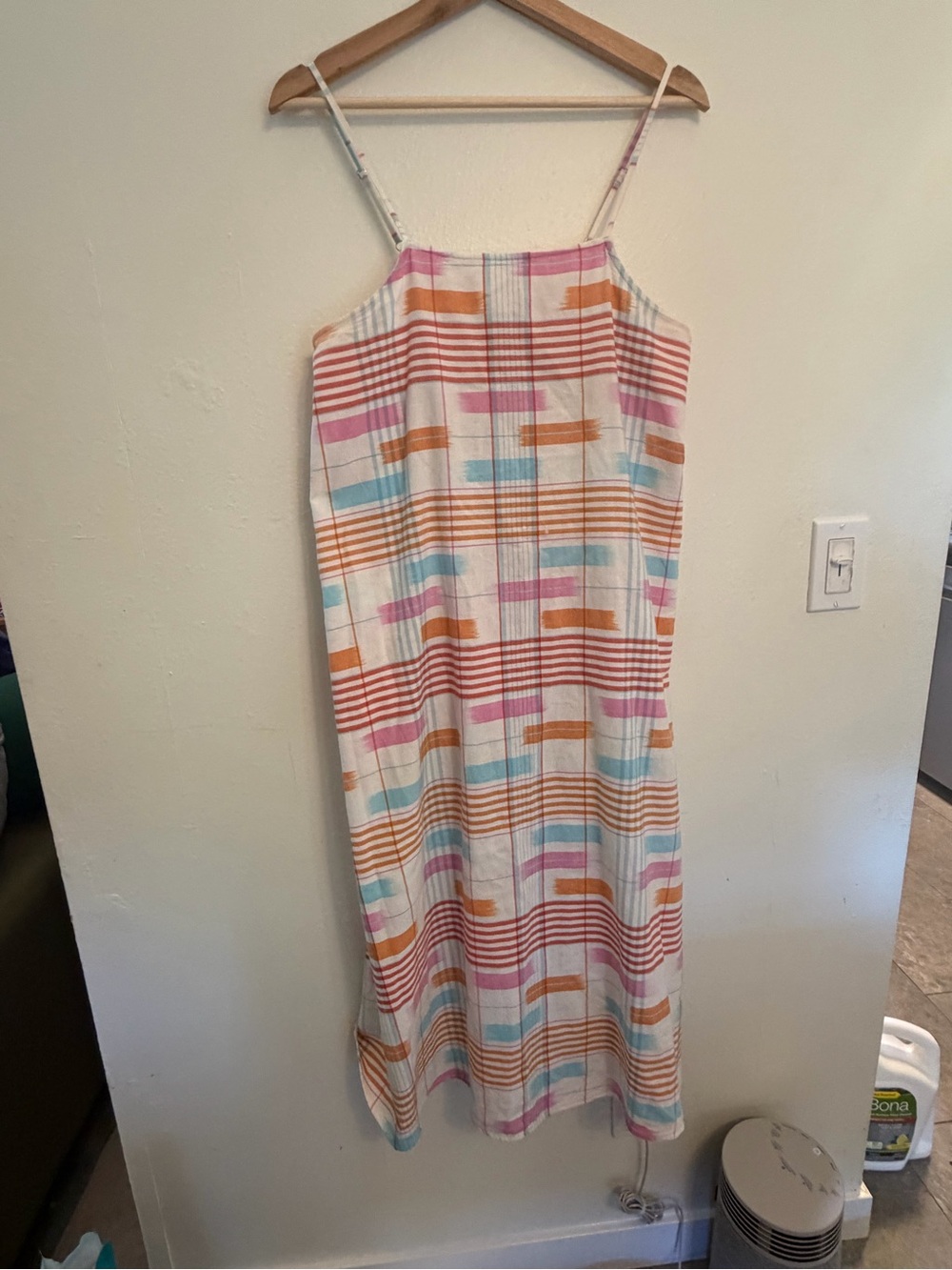 Lou & Grey Multicolor Striped Slip Midi Dress natural fiber 100% cotton